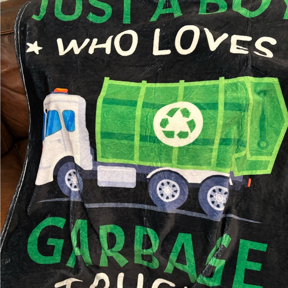 Green Garbage Truck Blanket